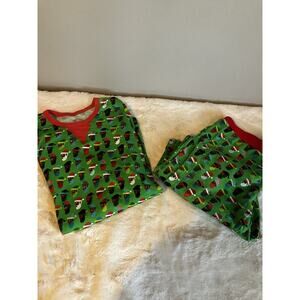 NWOT Mens Pajama set christmas holiday Bearded men size large green